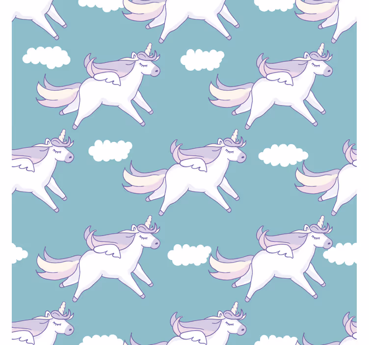 Toile fenêtre chambre enfant motif licornes - TenStickers