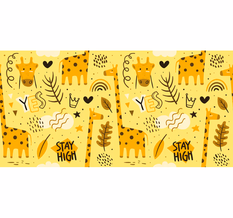 Toile fenêtre chambre enfant girafes - TenStickers
