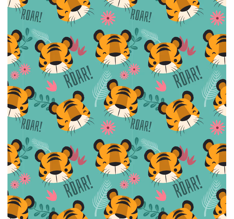 Toile fenêtre chambre enfant motif tigres - TenStickers