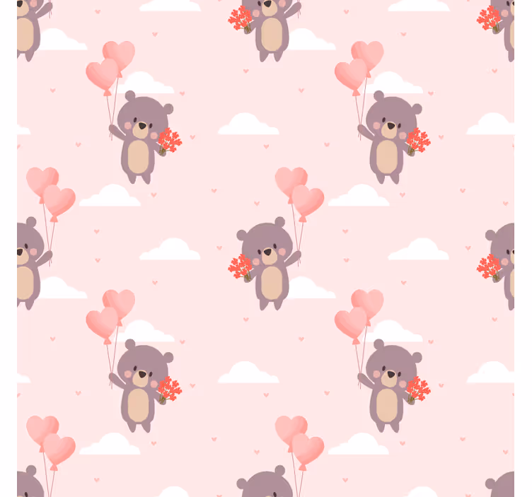 Toile fenêtre chambre enfant motif ours affectueux - TenStickers
