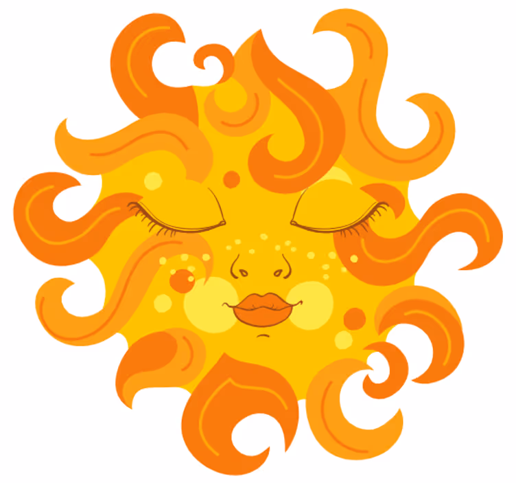 Toile fenêtre chambre enfant soleil féminin - TenStickers