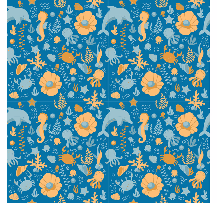 Toile fenêtre chambre enfant dessin animé marin - TenStickers
