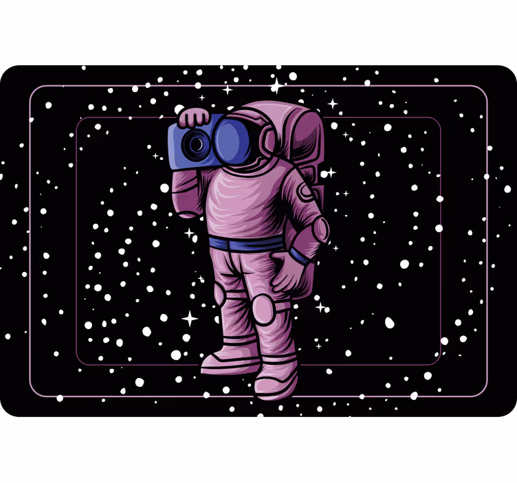Toile fenêtre chambre enfant astronaute avec radio - TenStickers