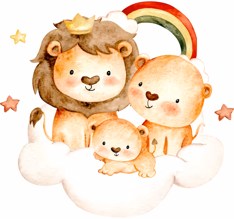 Toile fenêtre chambre enfant animaux bébé étoiles nuages - TenStickers
