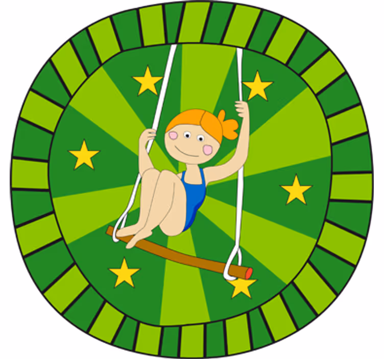 Toile fenêtre chambre enfant berta au cirque - TenStickers