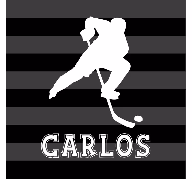 Toile fenêtre chambre enfant hockey sur glace personnalisé - TenStickers