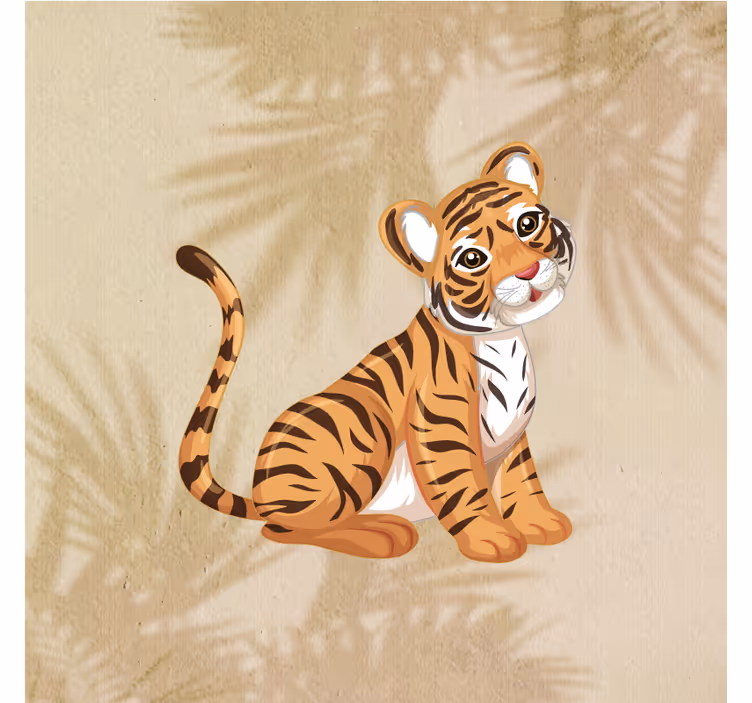 Toile fenêtre chambre enfant portrait de bébé tigre - TenStickers