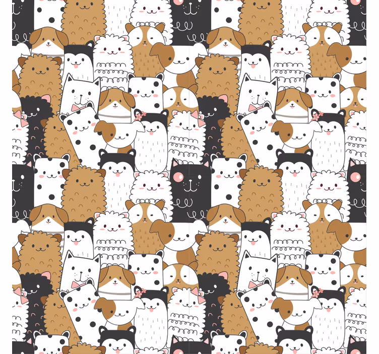 Toile fenêtre chambre enfant chiens mignons sans couture - TenStickers