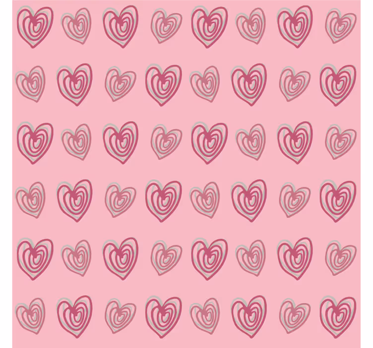 Toile fenêtre chambre enfant motif cœurs roses - TenStickers