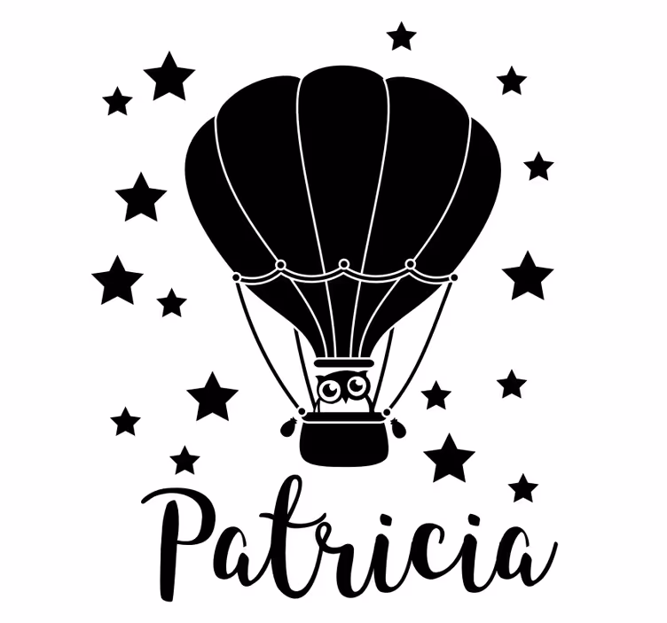 Toile fenêtre chambre enfant étoiles et ballon personnalisés - TenStickers