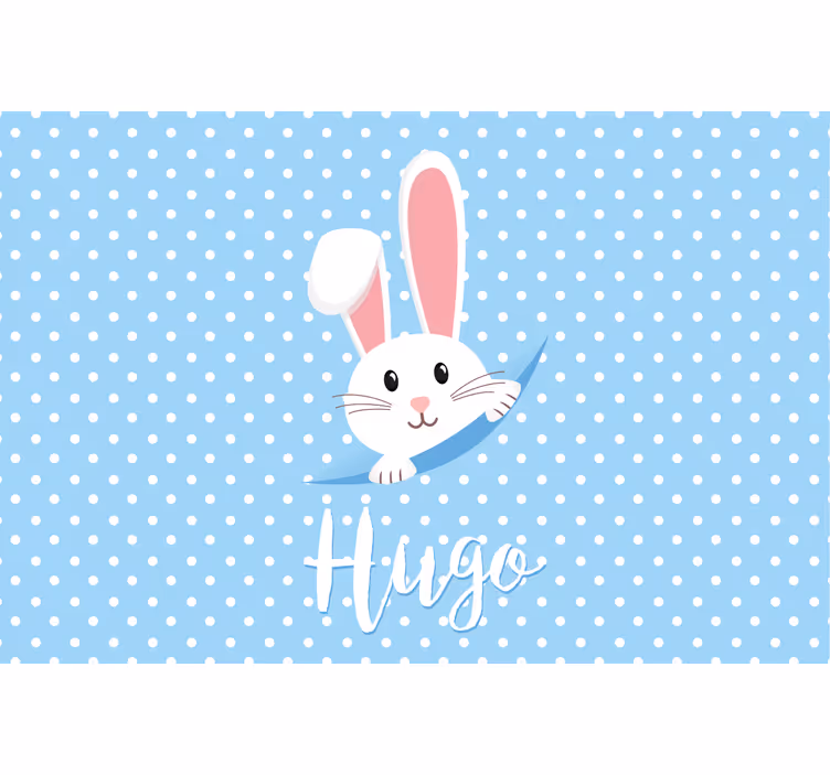 Toile fenêtre chambre enfant lapin mignon personnalisé - TenStickers