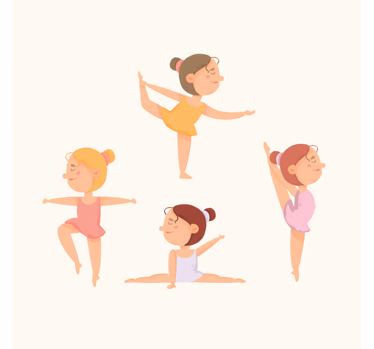 Toile fenêtre chambre enfant ballerines en étirement - TenStickers