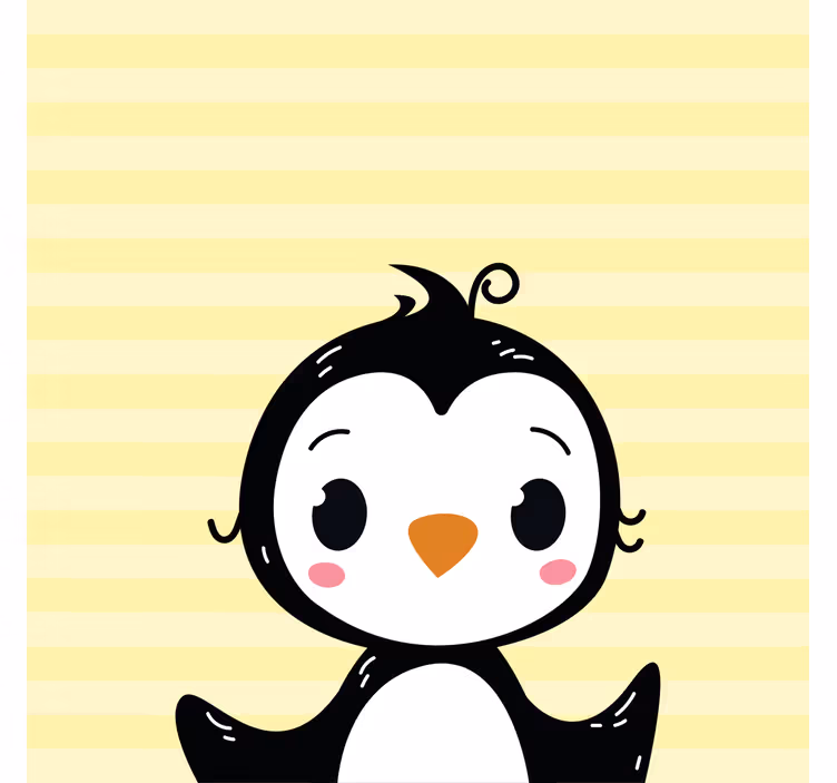 Toile fenêtre chambre enfant pingouin mignon - TenStickers