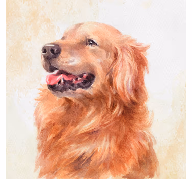 Toile fenêtre chambre enfant style aquarelle chien - TenStickers