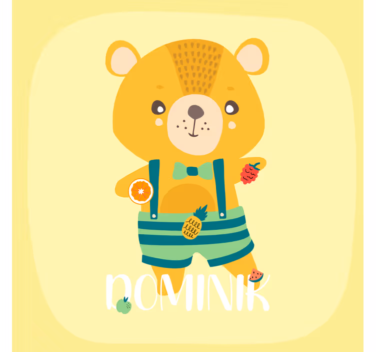 Toile fenêtre chambre enfant ours en peluche personnalisé - TenStickers