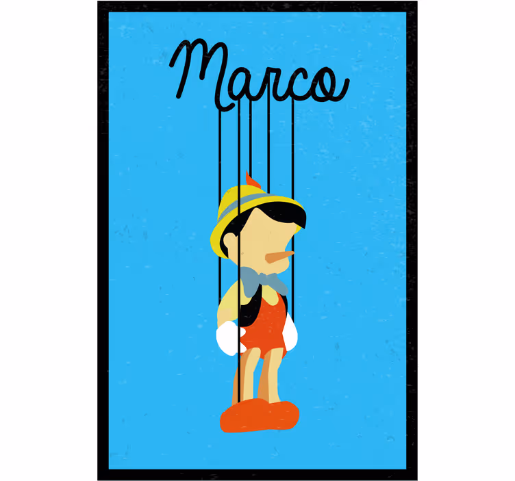 Toile fenêtre chambre enfant pinocchio personnalisé - TenStickers