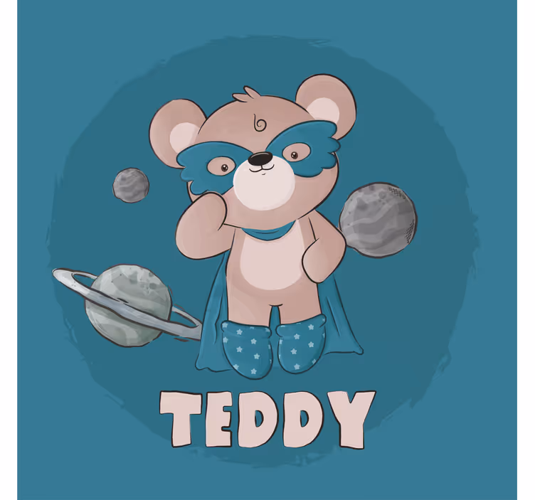 Toile fenêtre chambre enfant héros ours - TenStickers