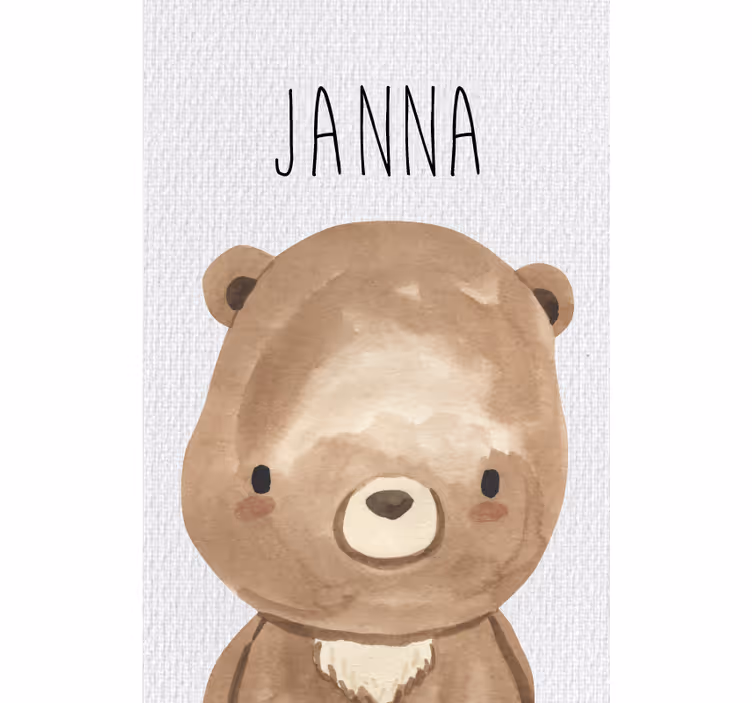 Toile fenêtre chambre enfant ours forestier - TenStickers