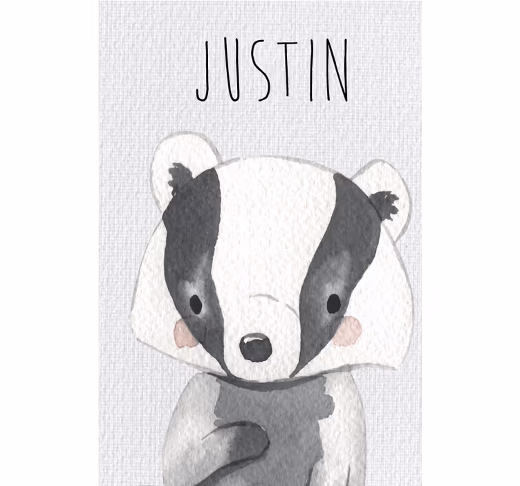 Toile fenêtre chambre enfant raton laveur forêt - TenStickers