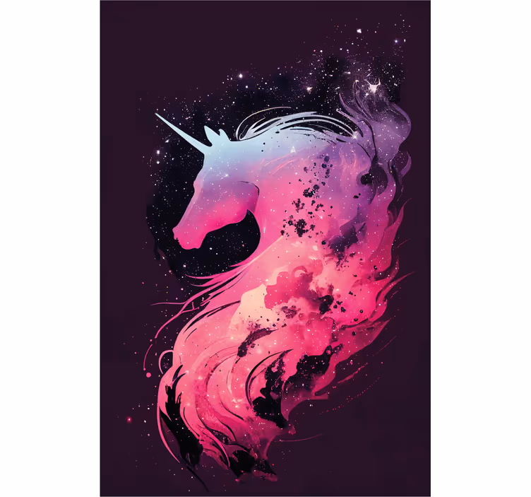 Toile fenêtre chambre enfant licorne galaxie - TenStickers