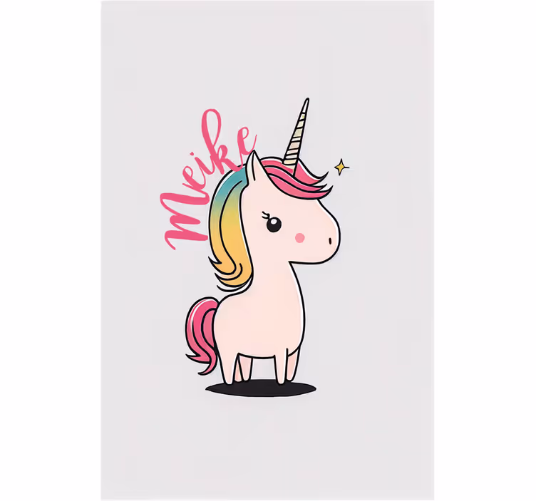 Toile fenêtre chambre enfant licorne dessinée - TenStickers