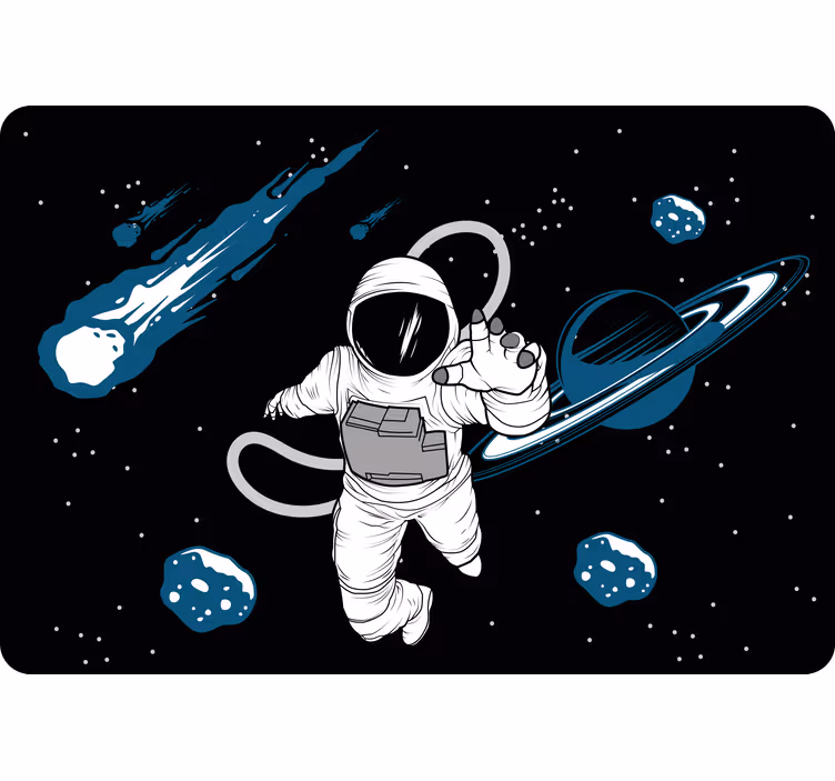 Toile fenêtre chambre enfant personnage astronaute dessiné - TenStickers