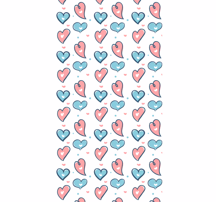Toile fenêtre chambre enfant motif cœurs - TenStickers
