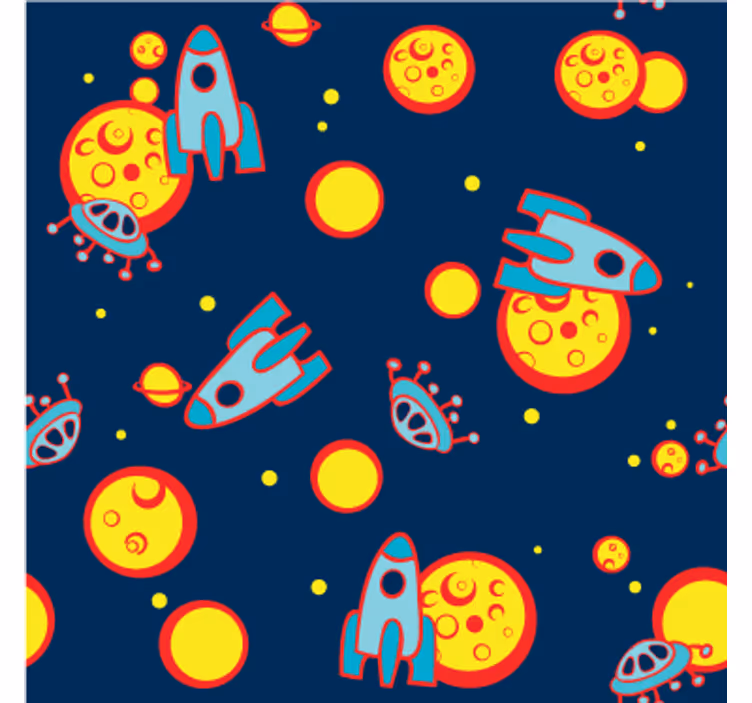 Toile fenêtre chambre enfant cosmos enfantin - TenStickers