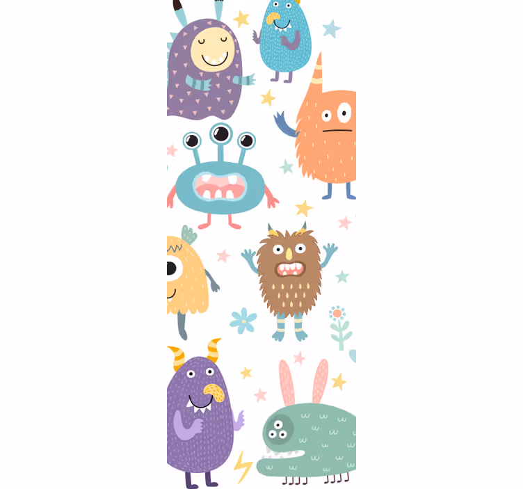 Toile fenêtre chambre enfant monstre joyeux - TenStickers