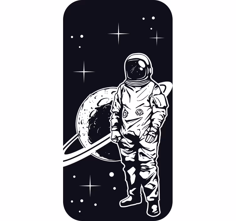 Toile fenêtre chambre enfant design astronaute planète - TenStickers