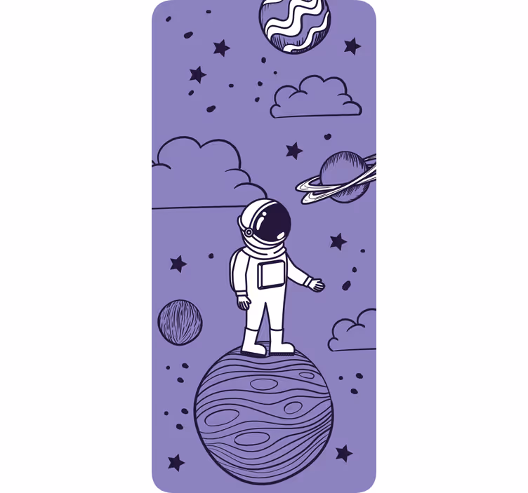 Toile fenêtre chambre enfant dessin astronaute planètes - TenStickers