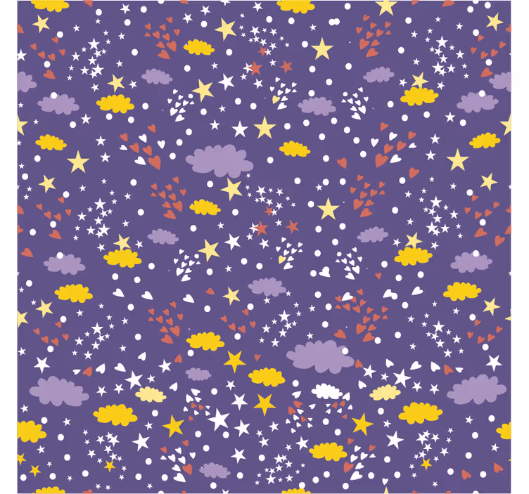 Toile fenêtre chambre enfant motif étoiles et nuages - TenStickers