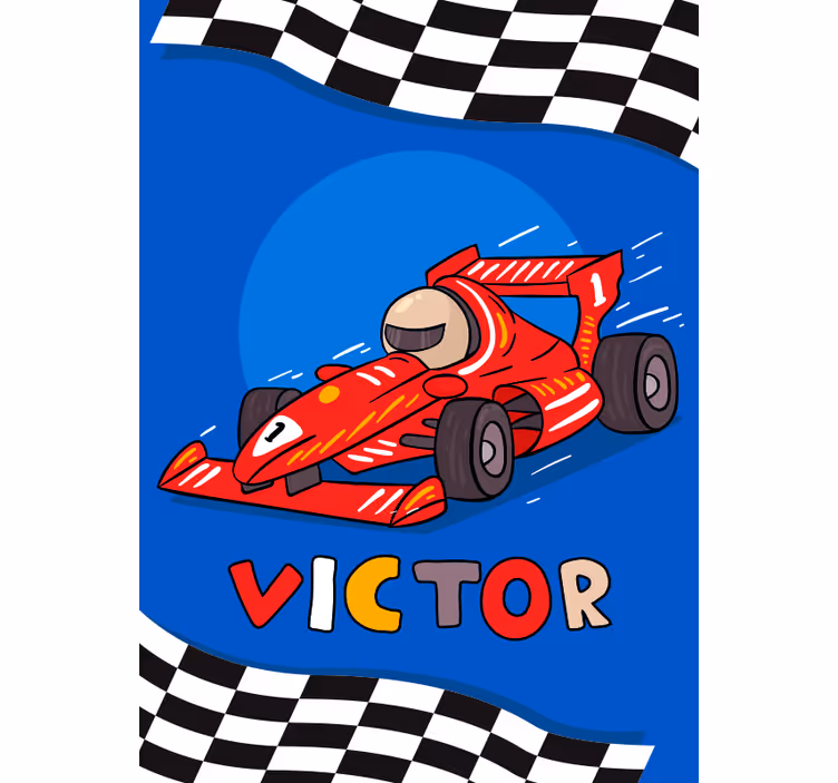 Toile fenêtre chambre enfant formule 1 pour enfants - TenStickers