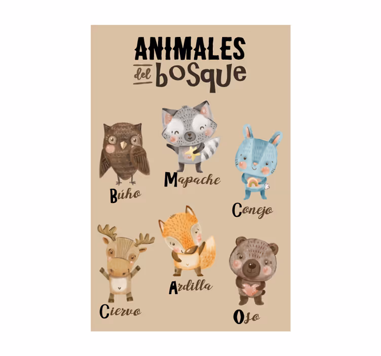 Toile fenêtre chambre enfant animaux de la forêt - TenStickers