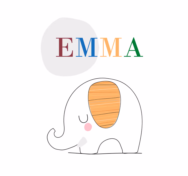 Toile fenêtre chambre enfant éléphant bébé personnalisé - TenStickers