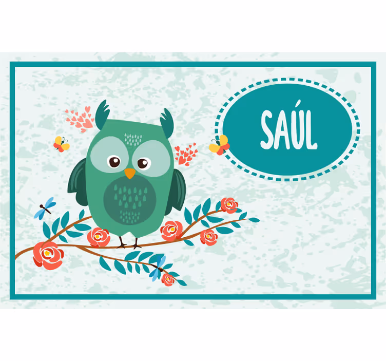 Toile fenêtre chambre enfant hibou personnalisable - TenStickers