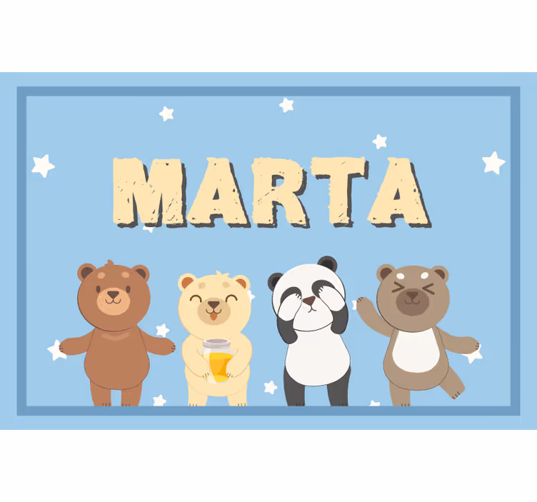 Toile fenêtre chambre enfant ours adorable personnalisable - TenStickers