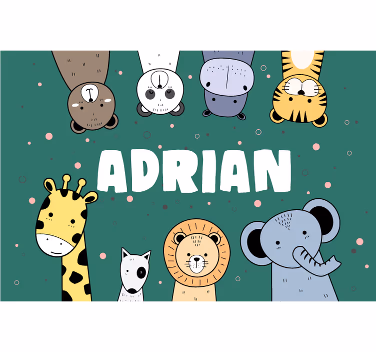 Toile fenêtre chambre enfant bannière animaux mignons - TenStickers