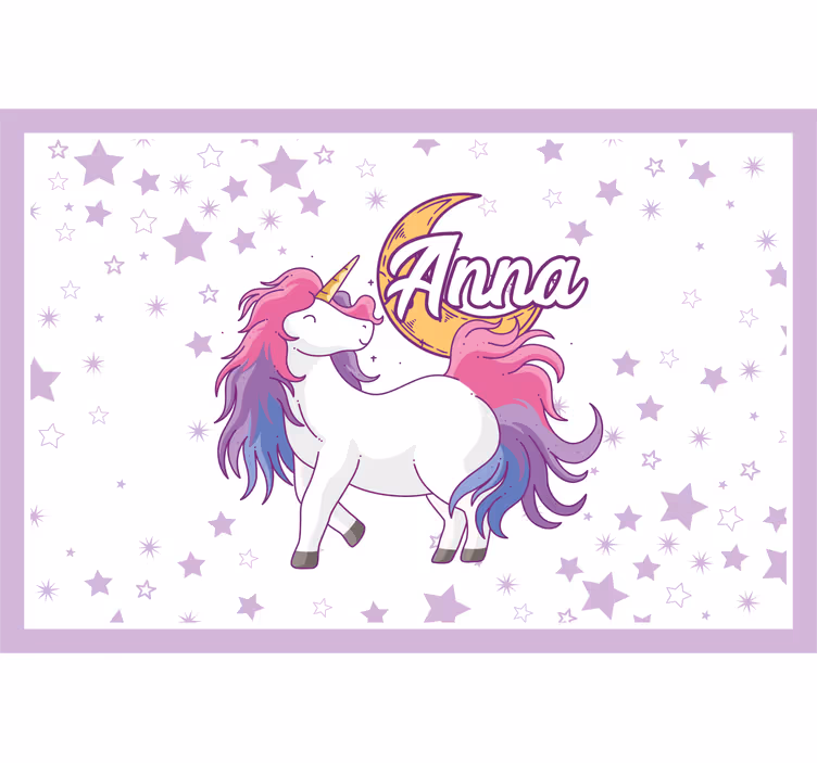 Toile fenêtre chambre enfant licorne et lune - TenStickers