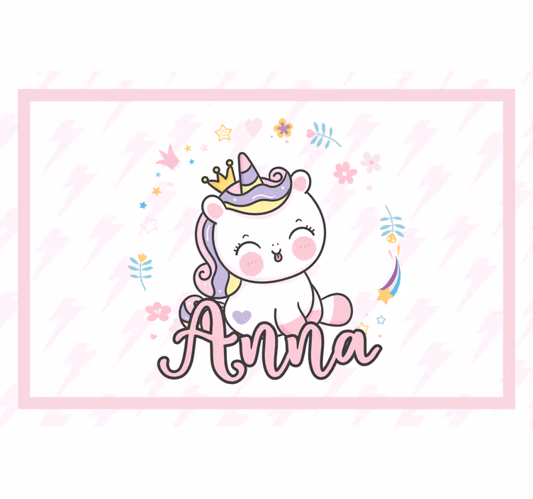 Toile fenêtre chambre enfant joli bébé licorne - TenStickers