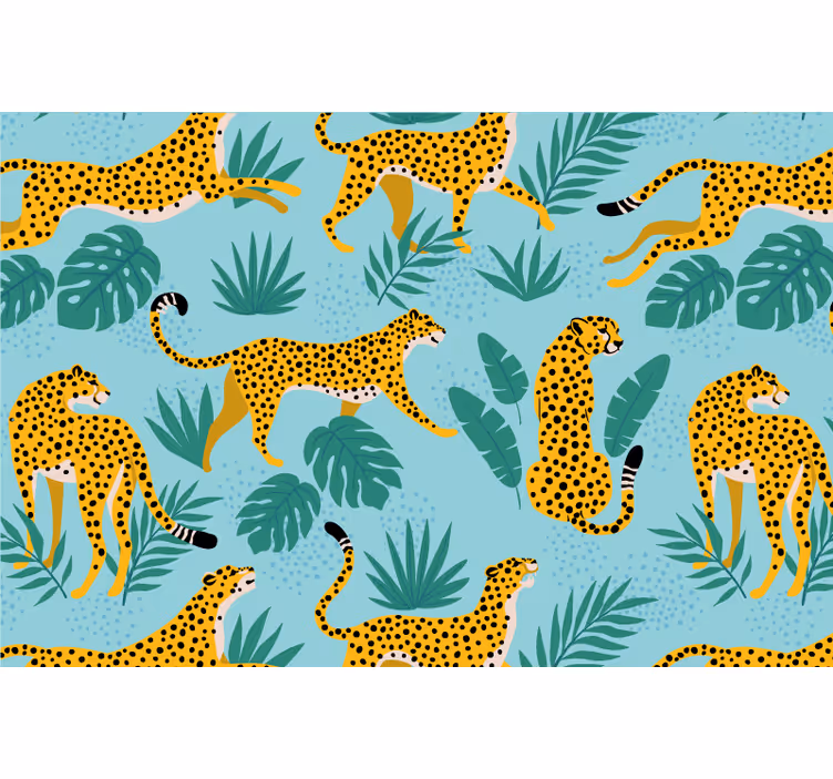 Toile fenêtre chambre enfant léopard safari - TenStickers