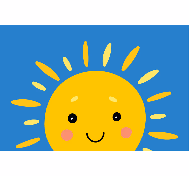 Toile fenêtre chambre enfant soleil avec visage - TenStickers