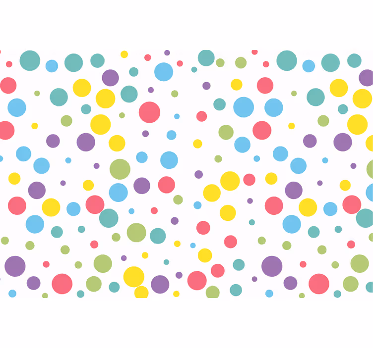Toile fenêtre chambre enfant motif pois colorés - TenStickers