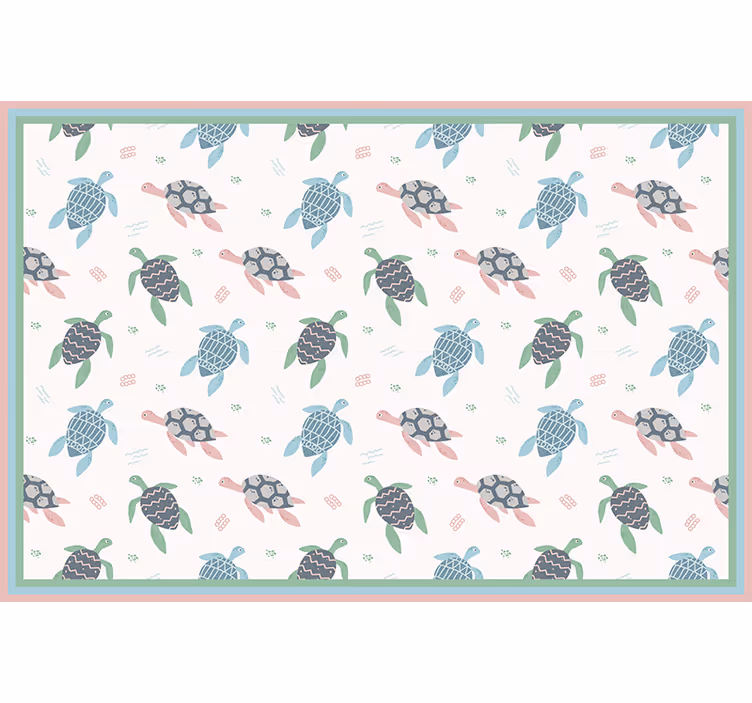 Toile fenêtre chambre enfant tortues aux couleurs douces - TenStickers