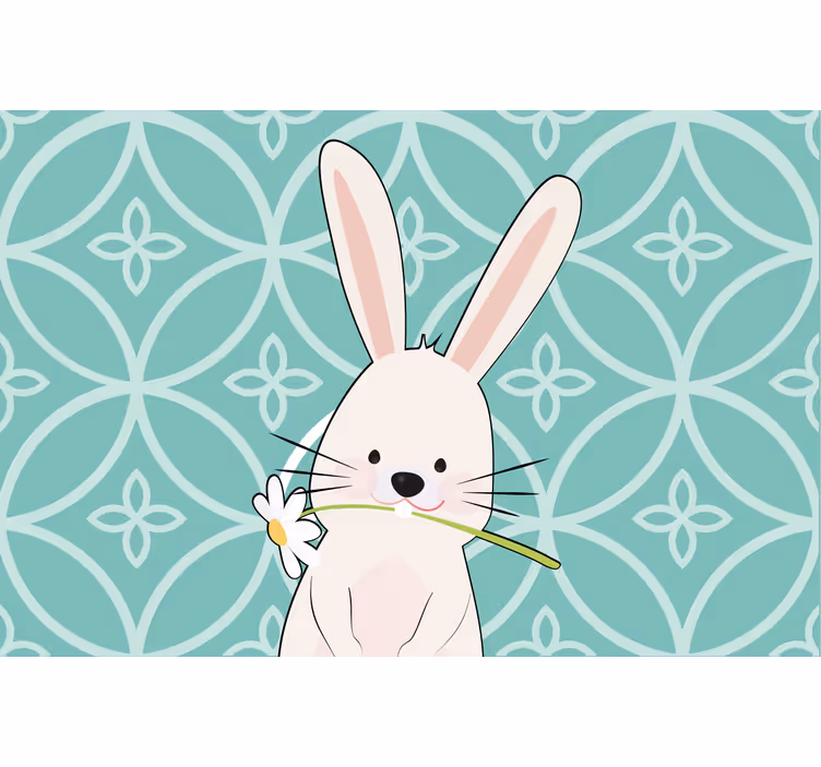 Toile fenêtre chambre enfant portrait d'un lapin - TenStickers