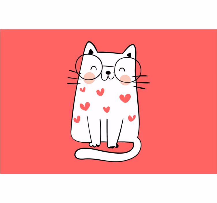 Toile fenêtre chambre enfant chat souriant adorable - TenStickers