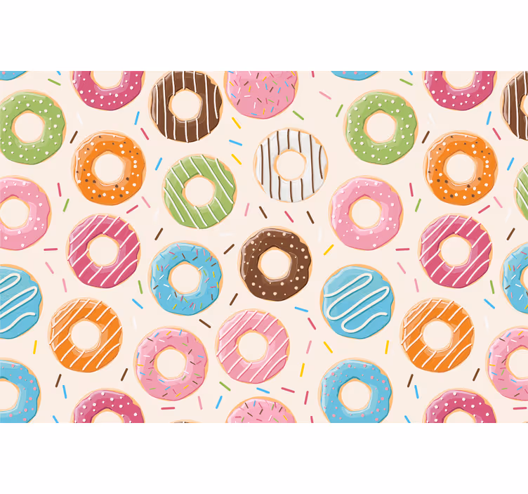 Toile fenêtre chambre enfant motif donuts - TenStickers