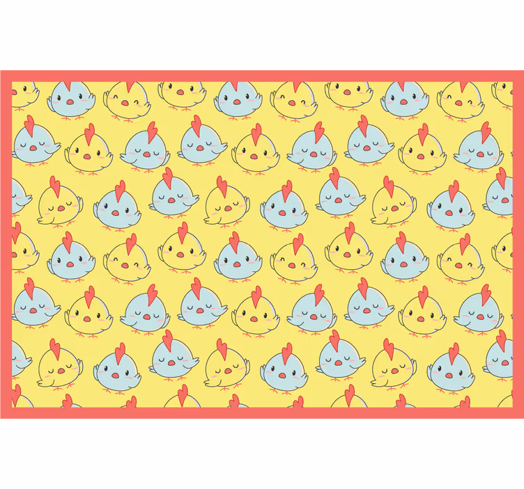 Toile fenêtre chambre enfant motif poussin jaune - TenStickers