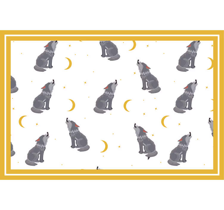 Toile fenêtre chambre enfant loups hurlant à la lune - TenStickers