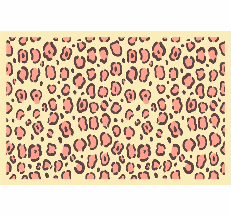 Toile fenêtre chambre enfant motif léopard rose et jaune - TenStickers